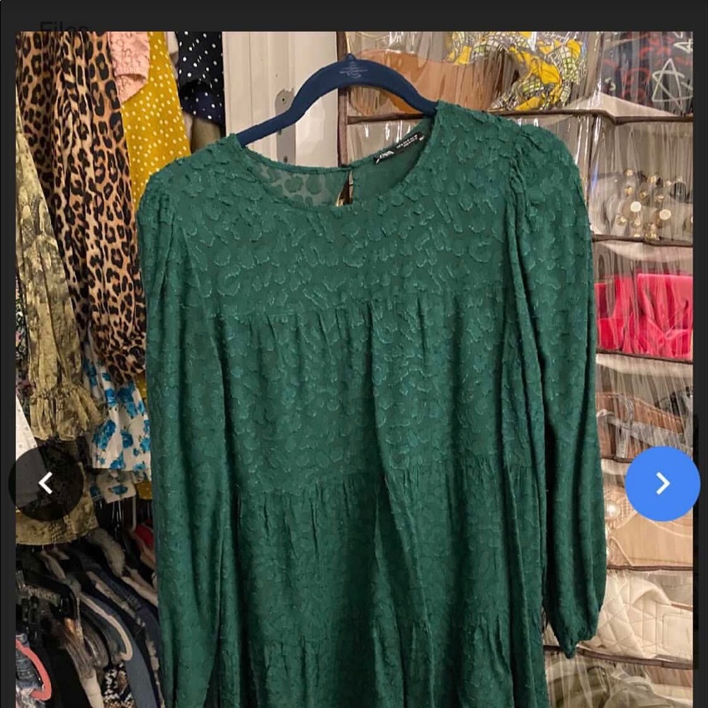 - Zara leopard texture ruffle dress